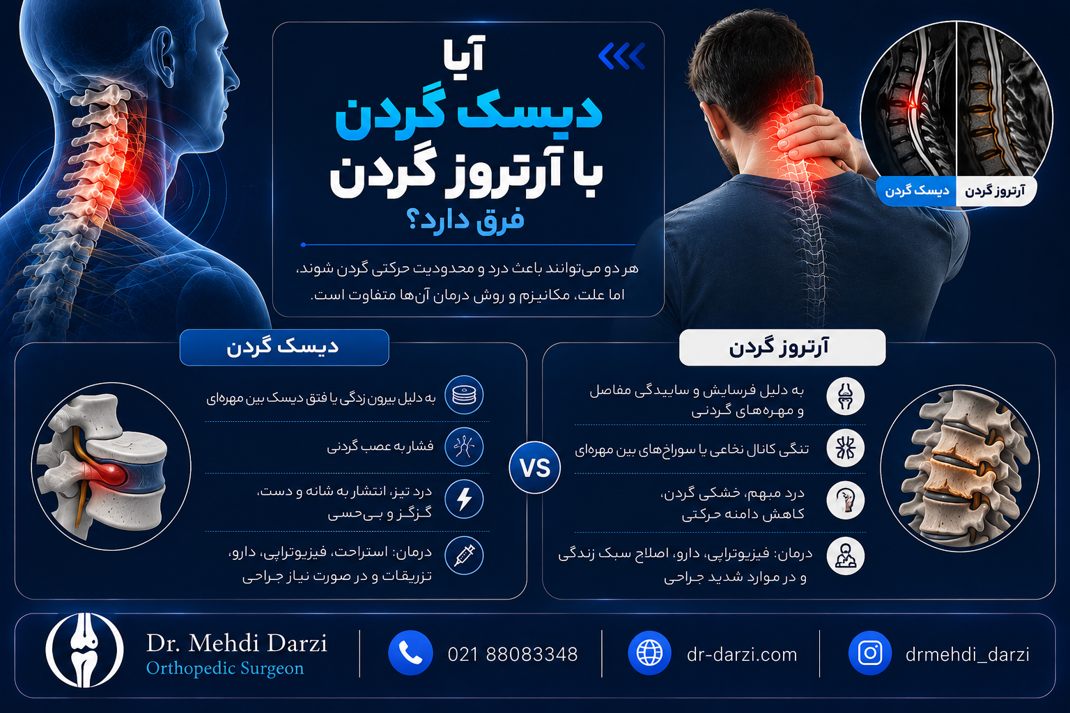 آیا دیسک گردن با آرتروز گردن فرق دارد؟